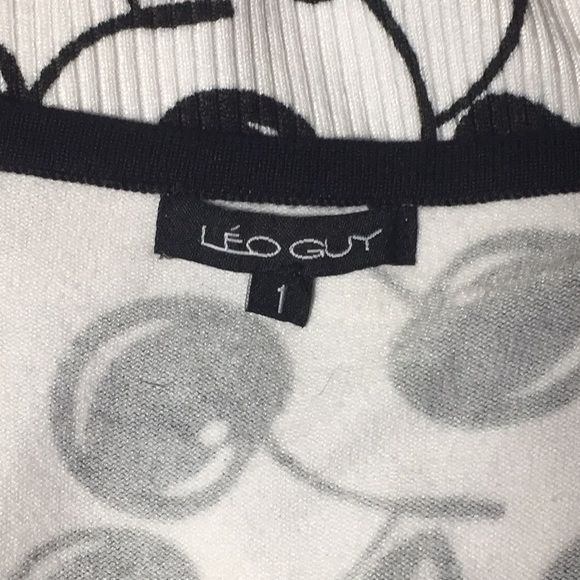 Leo Guy Cardigan Sz 1 V-Neck 3/4 Sleeve Beaded Top - Picture 5 of 5